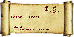 Pataki Egbert névjegykártya
